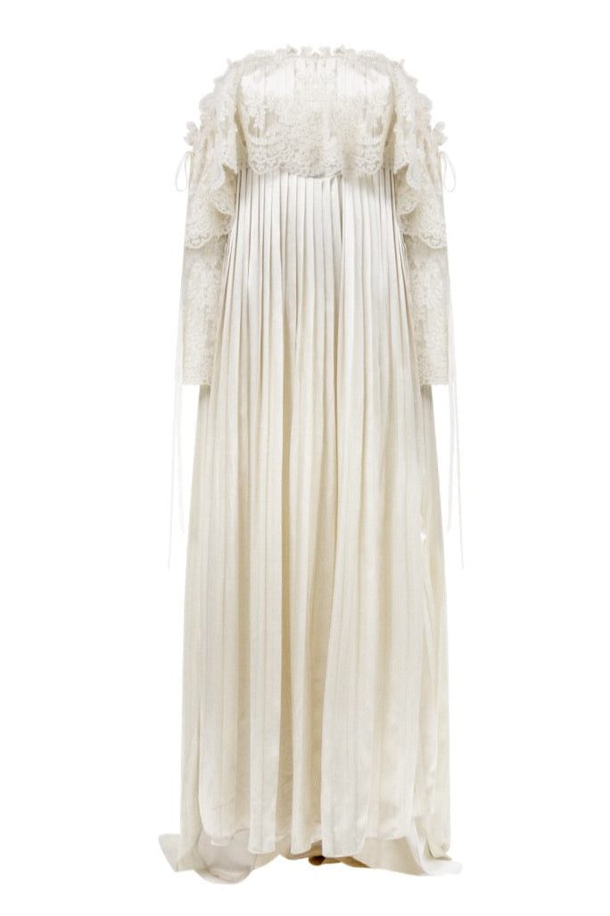 Luca Pleated Satin Silk Wedding Dress