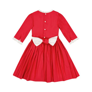 Luna Red Long Sleeve Smocked Dress