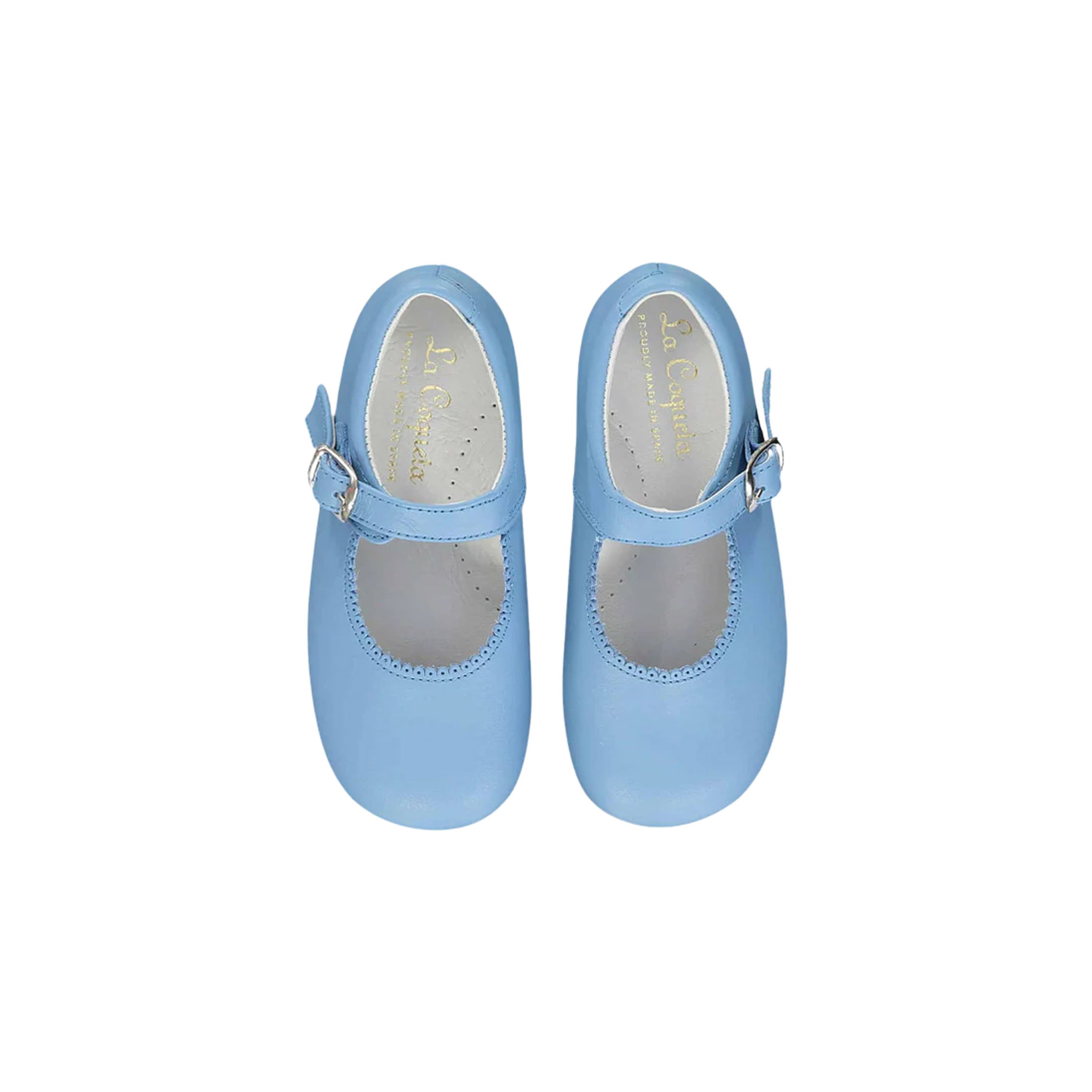 La Coqueta Mary Janes in Dusty Blue