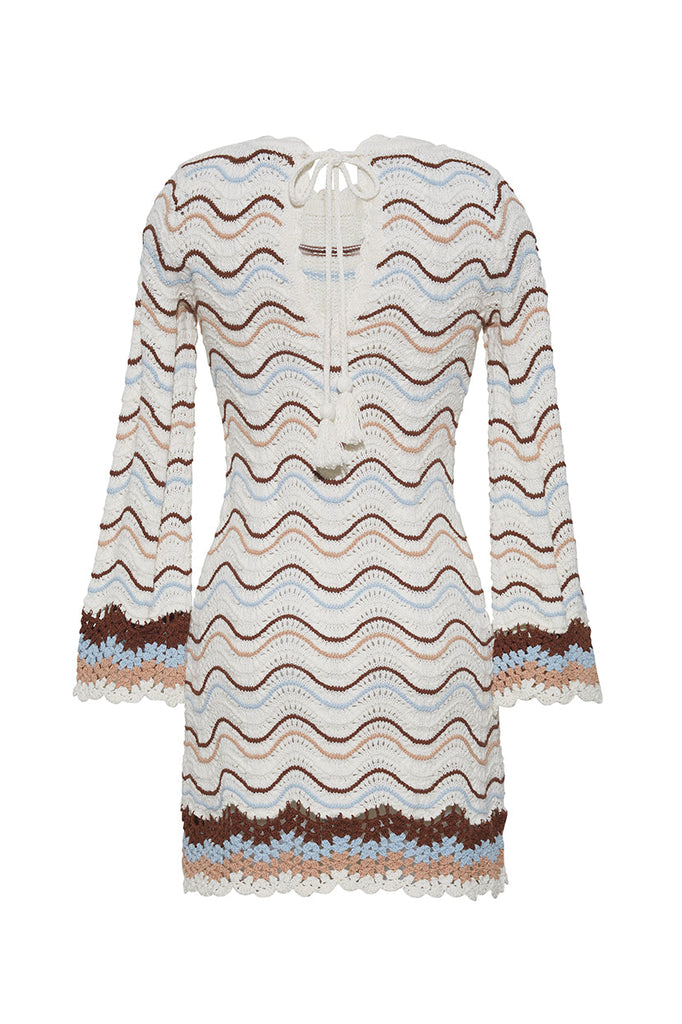 Landon Dress in Ivory Wave Crochet