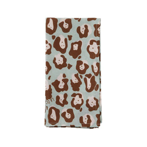 Large Napkins in Lady Leopard Acquamarina, Set of 2