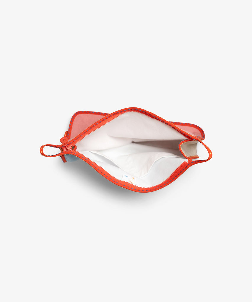 Large Zip Bag in Warm Color Block