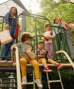 Large Zip Bag in Warm Color Block