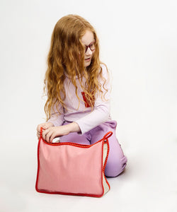 Large Zip Bag in Warm Color Block