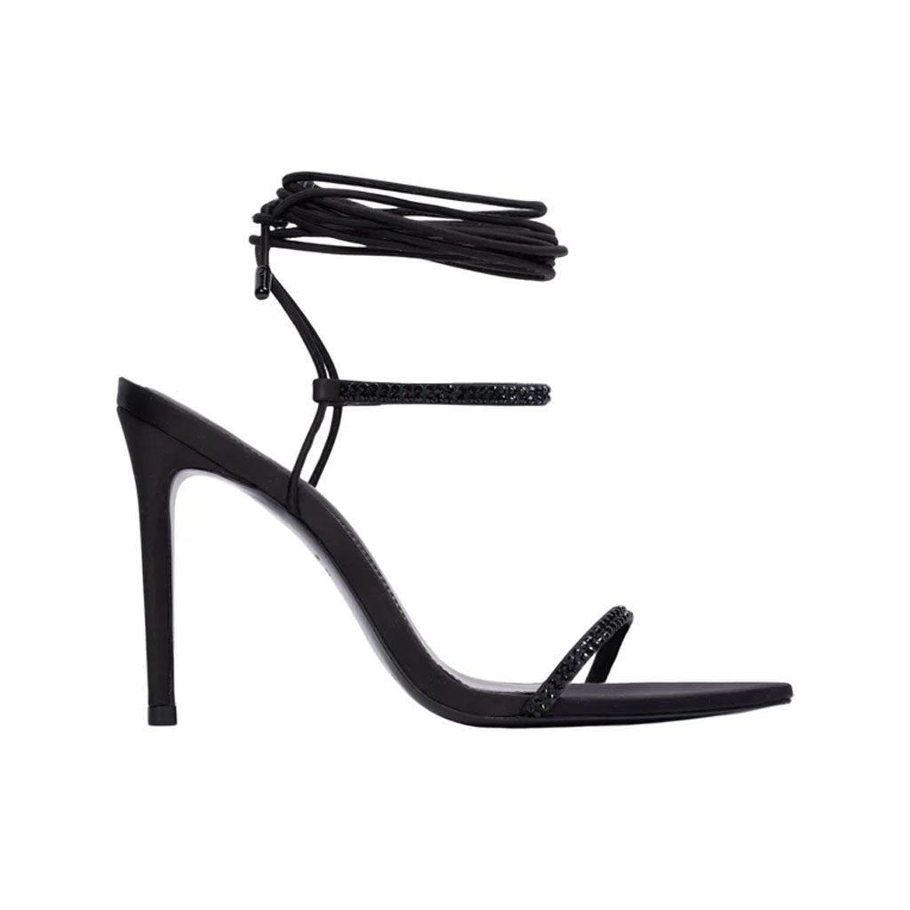 Lauren 100 in Black Satin Embellished