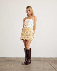 Leah Top in Ivory & Marigold