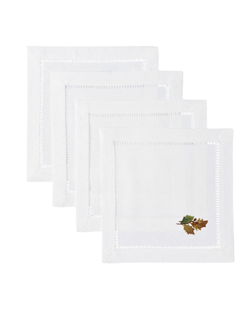Leaves & Acorns Cocktail Napkins, Set of 4
