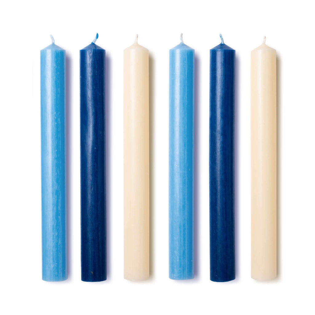 Issy Granger | Blue Wax Coloured Dinner Candles