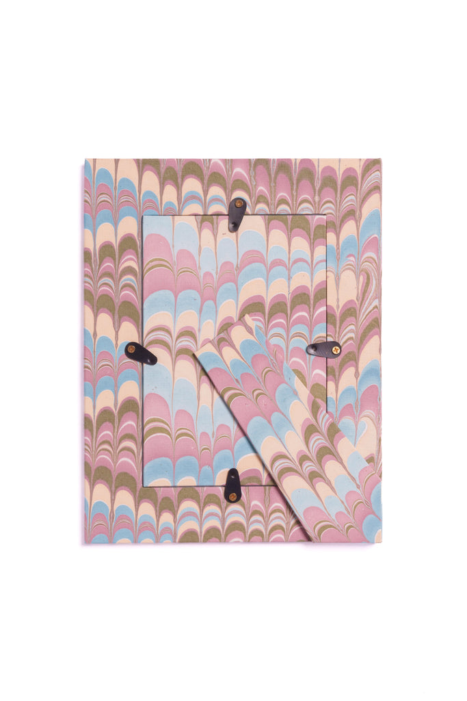 Hand-Marbled Picture Frame 4x6 in Lilac Blues