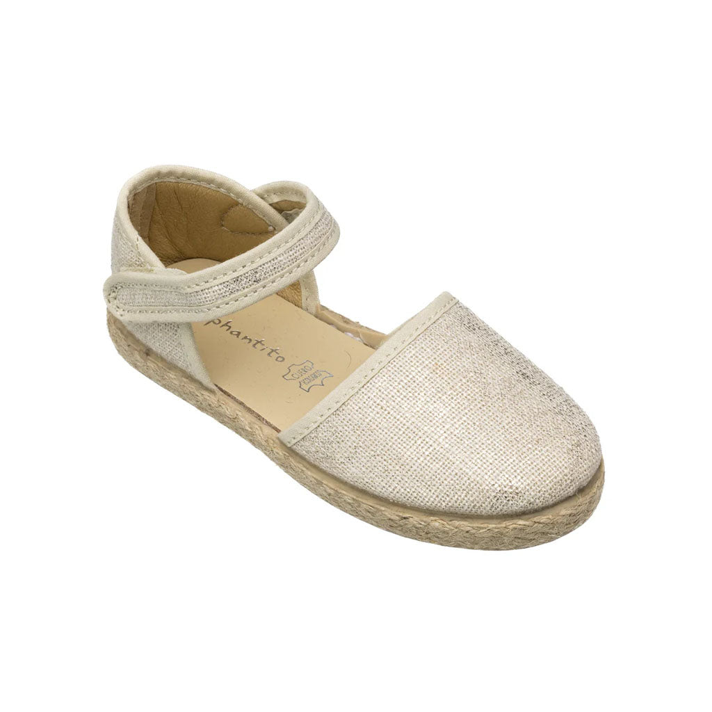 Linen Classic Espadrille Metallic White