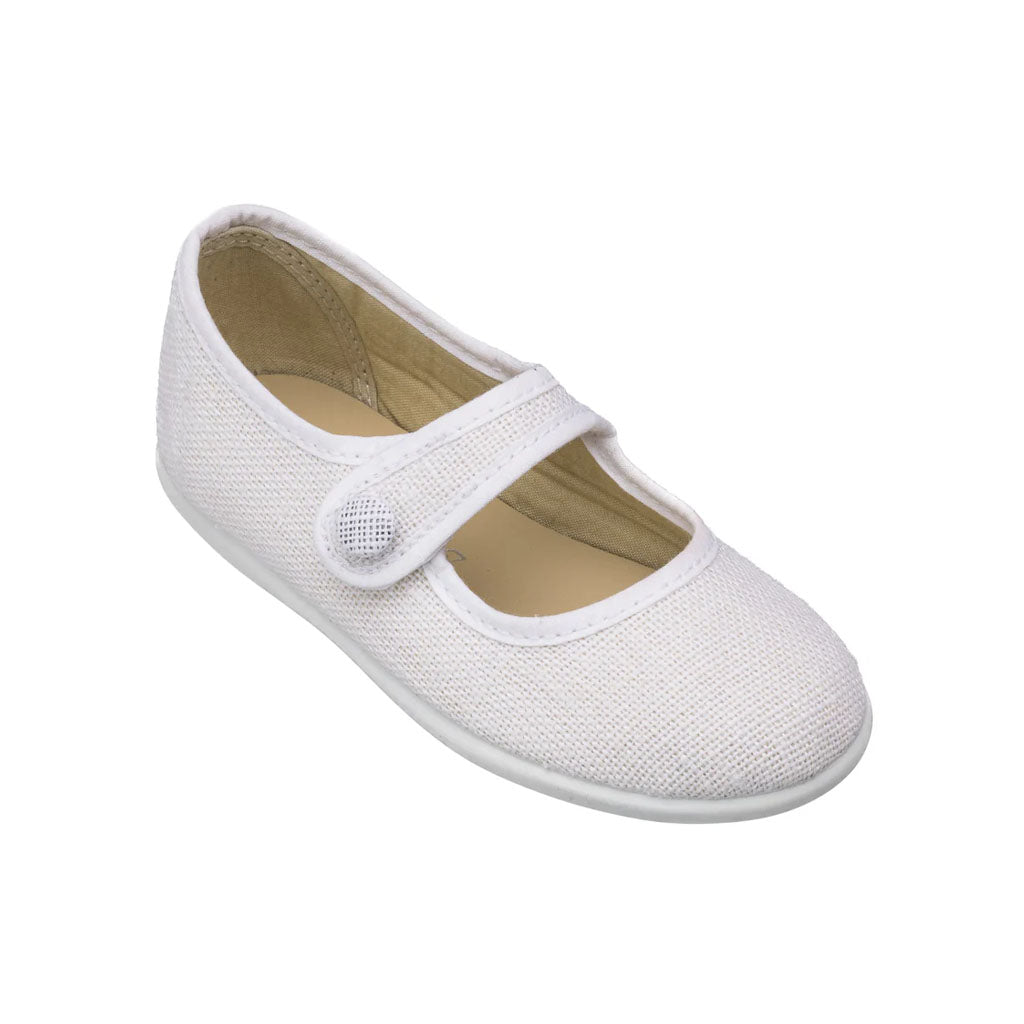 Linen Mary Jane White
