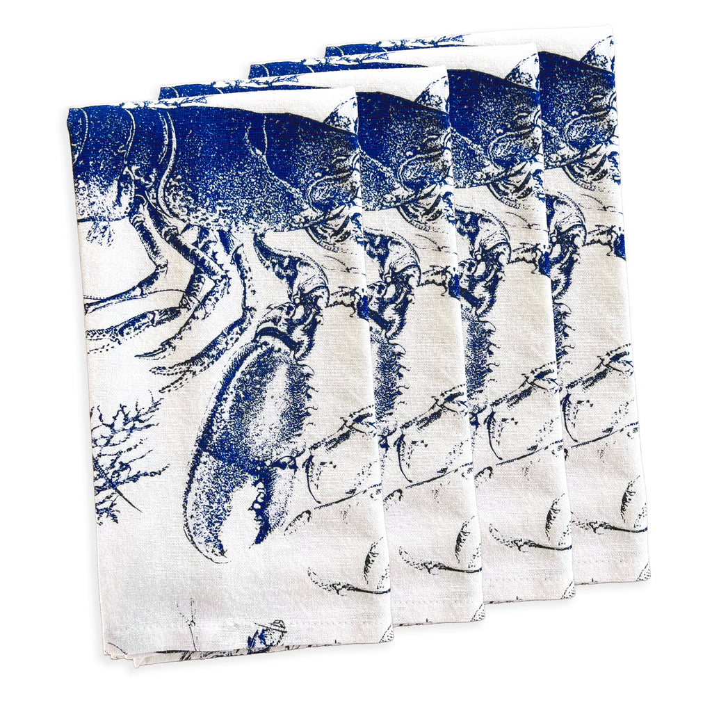 Blue Lobster Dinner Napkins, Set of 4