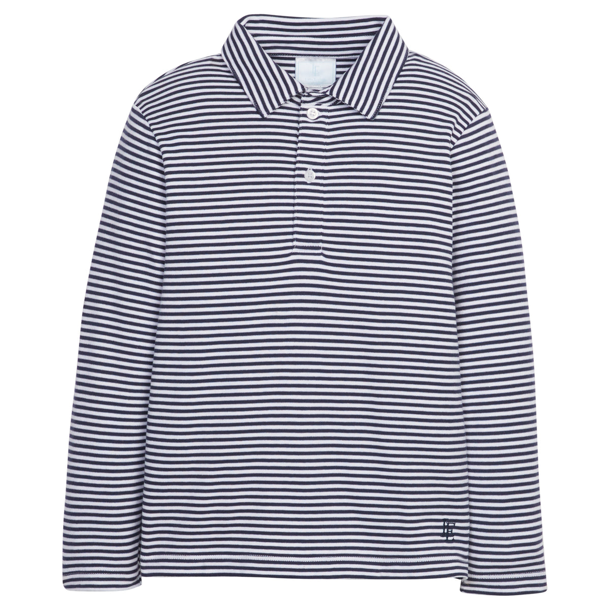 little english classic childrens clothing, boys striped navy long sleeve polo