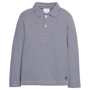 little english classic childrens clothing, boys striped navy long sleeve polo