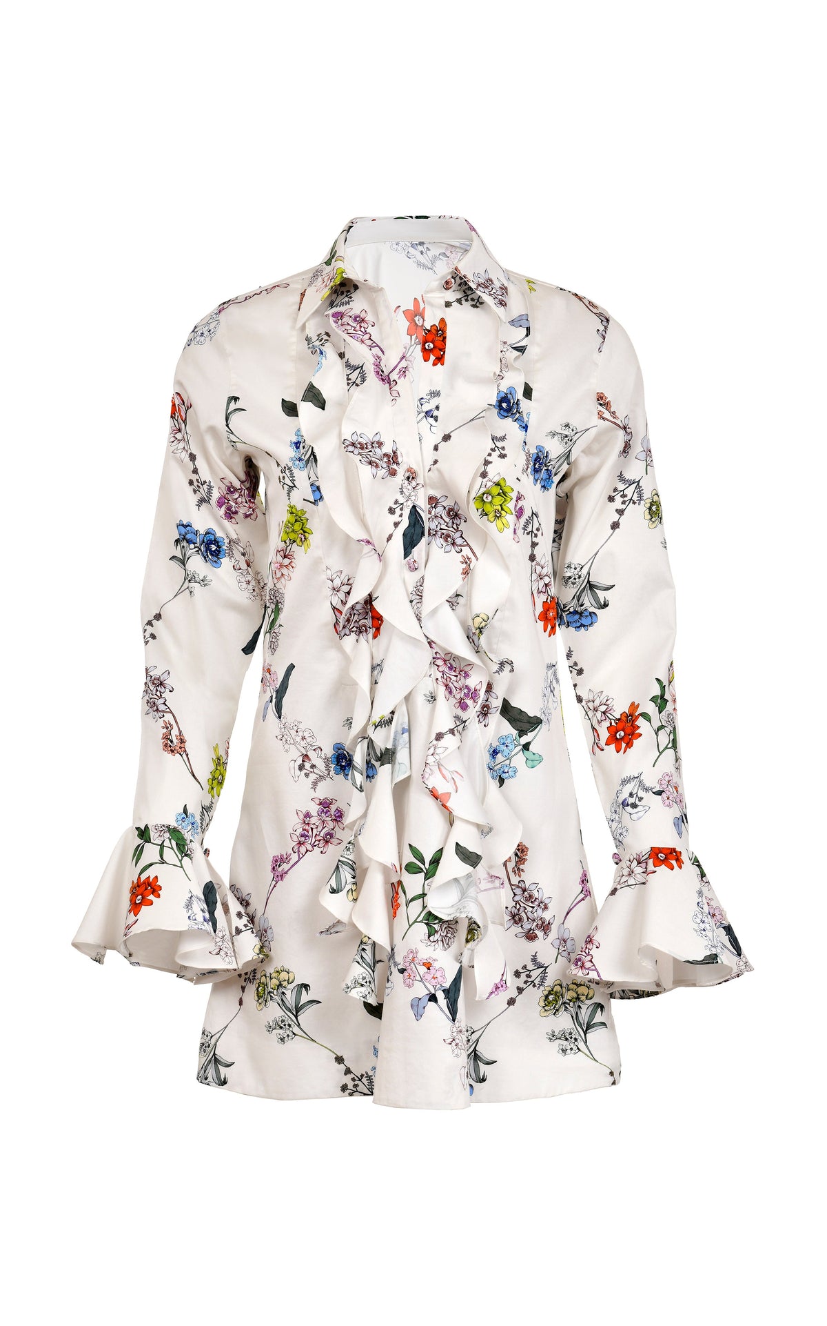 Cate Cotton Flowers Mini Dress