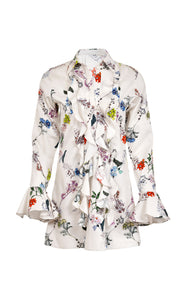 Cate Cotton Flowers Mini Dress