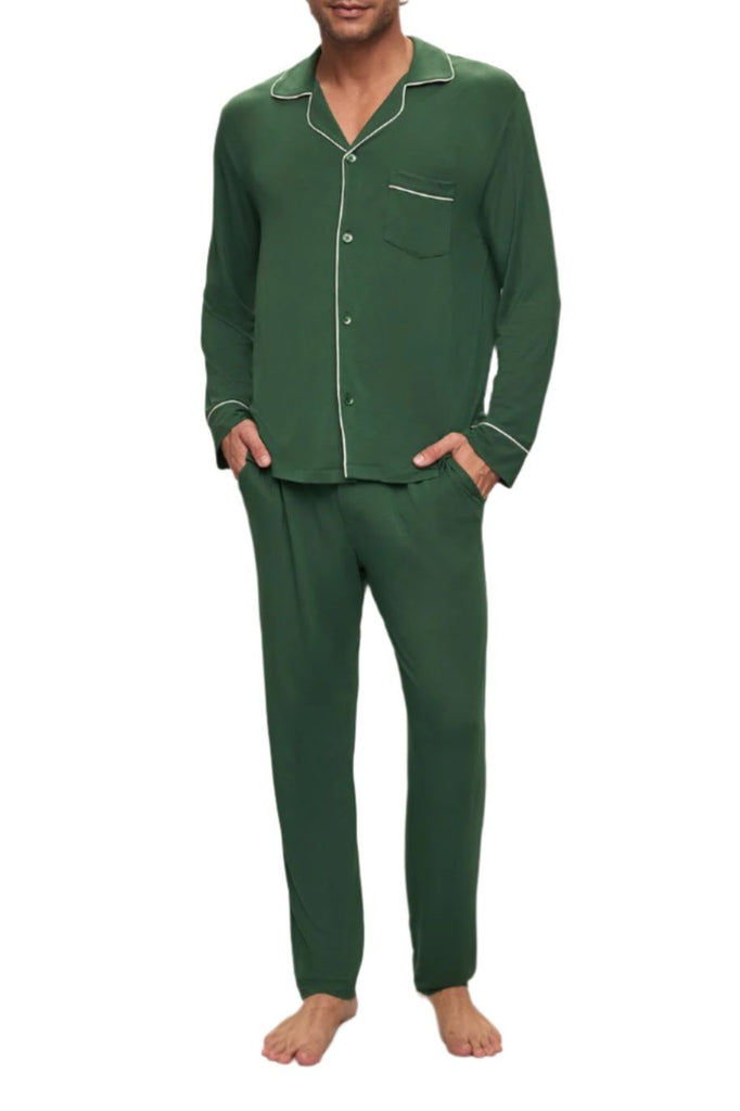 William Pj Set In Forest Green/Ivory