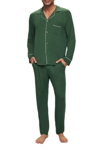William Pj Set In Forest Green/Ivory
