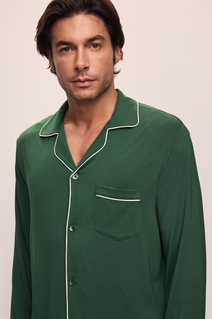 William Pj Set In Forest Green/Ivory