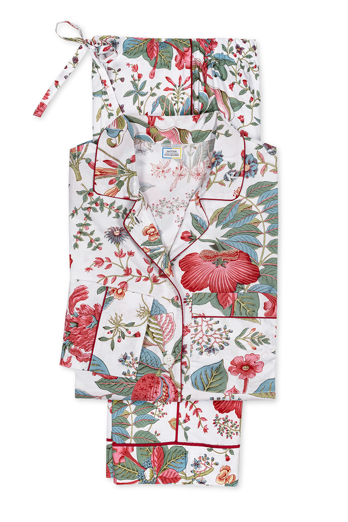 Luca Pajama Set in Pomegranate