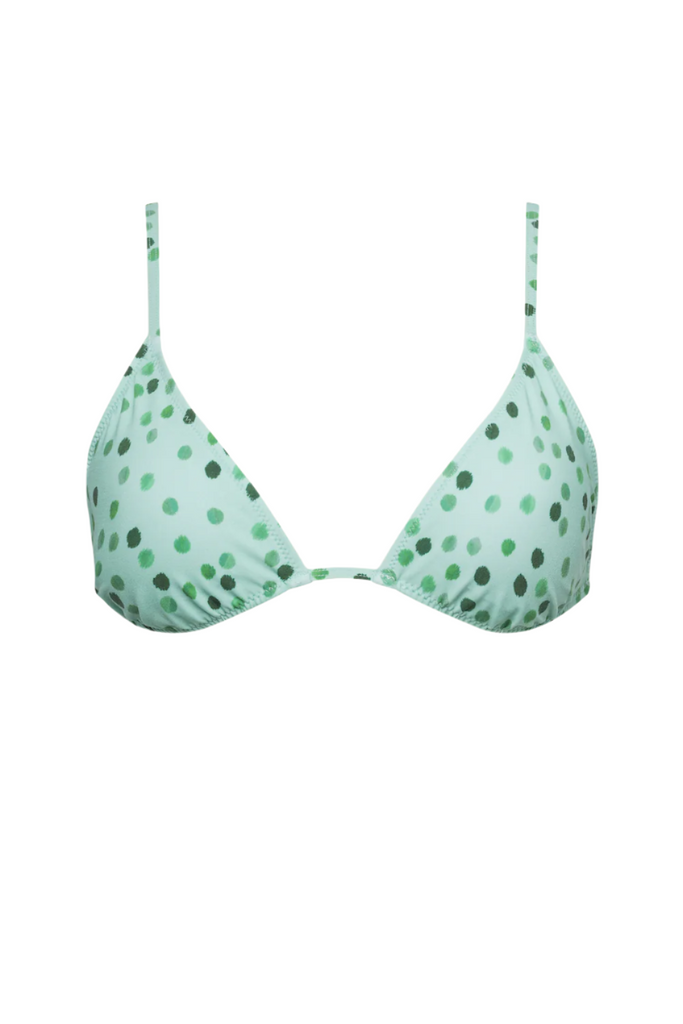 The Lucy Top in Green Ikat Dot