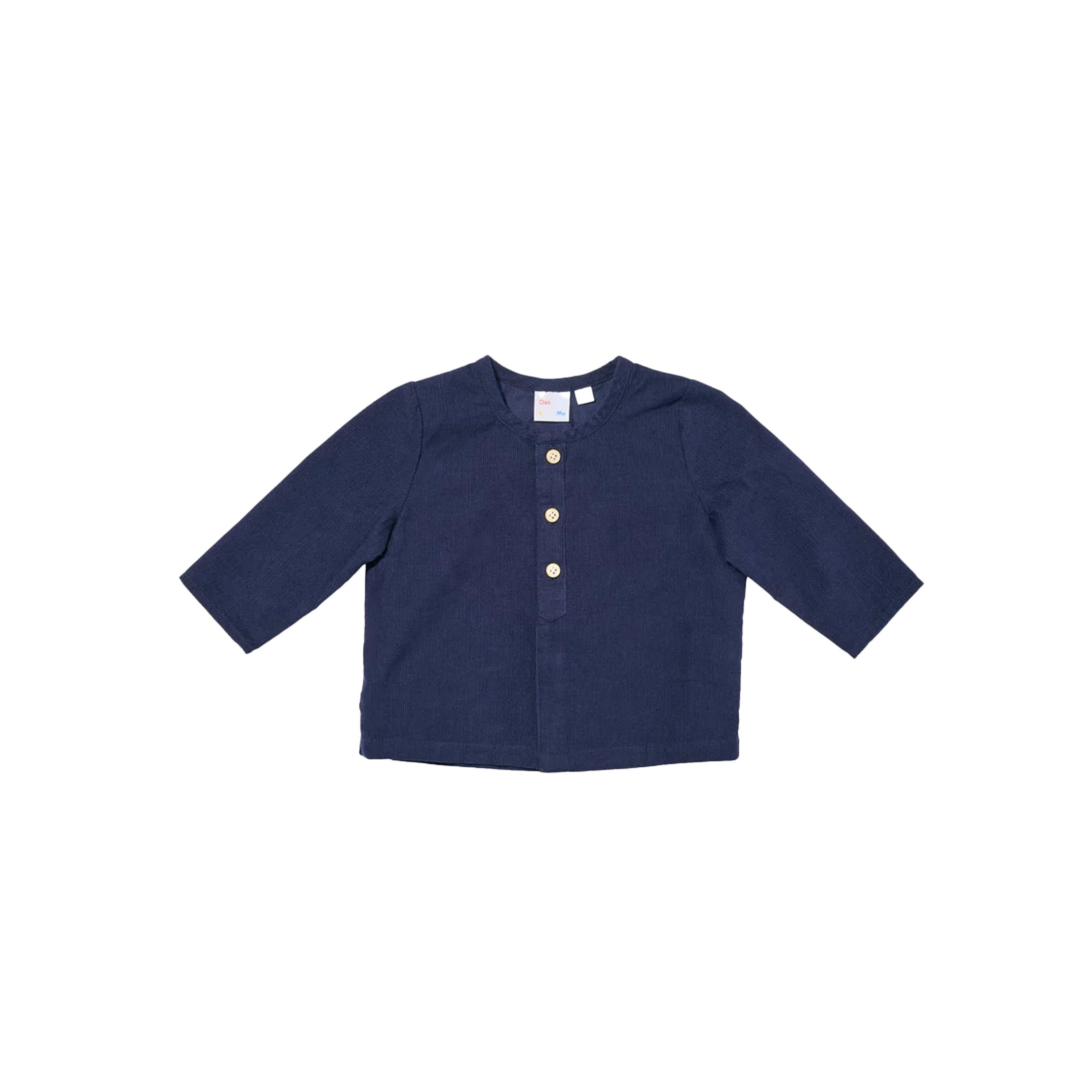 Lupo Baby Shirt in Navy Corduroy