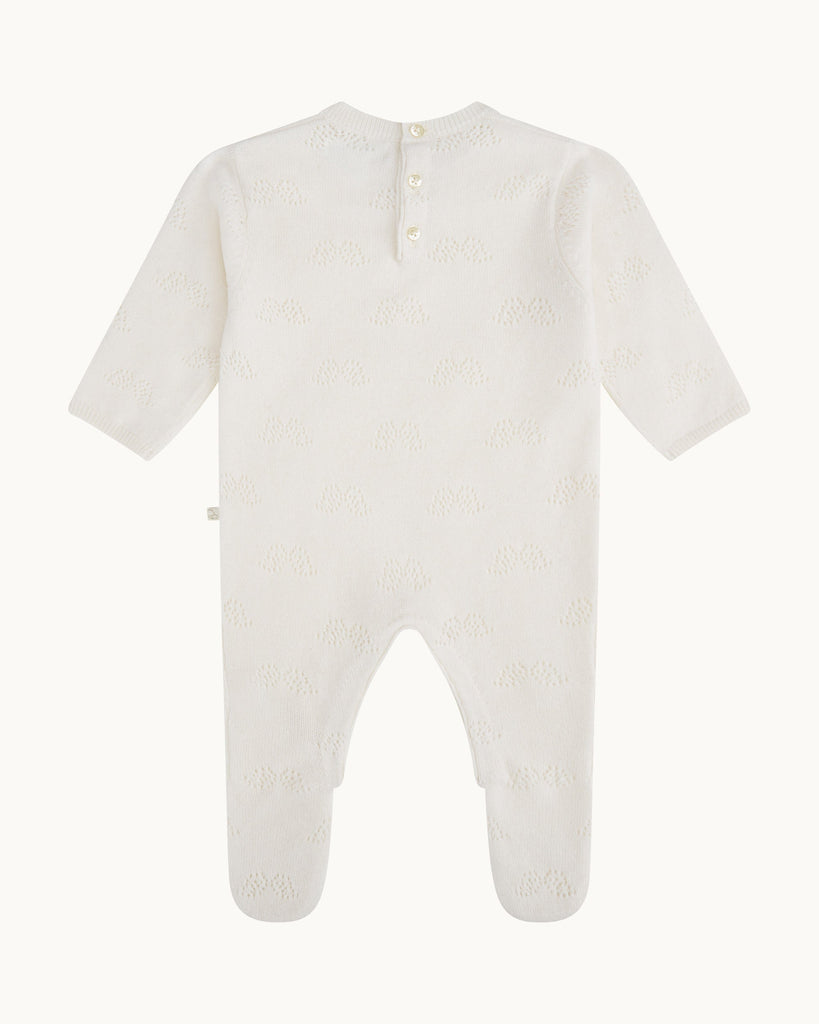 Angel Wing Cashmere Pointelle Sleepsuit