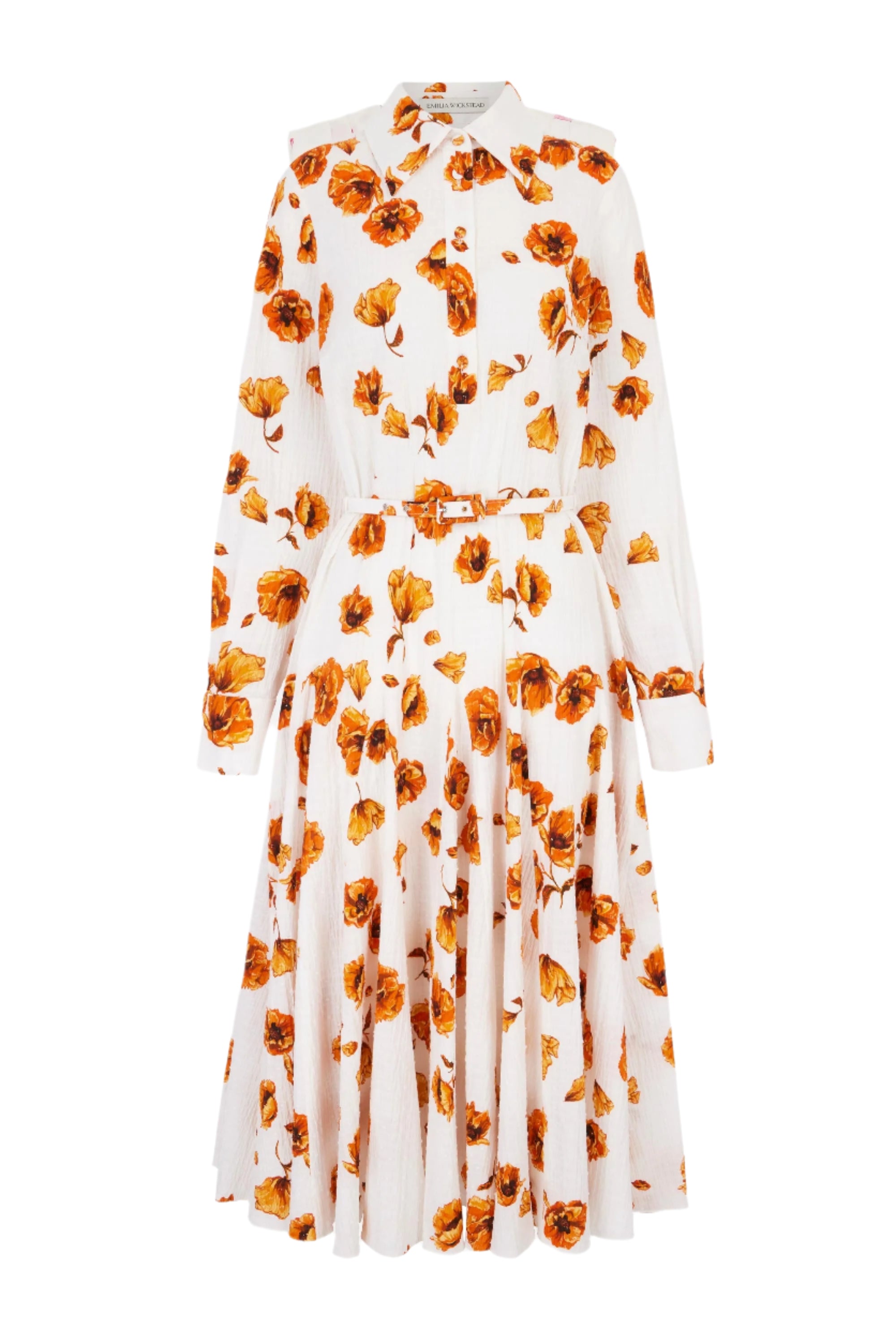 Marion Dress In Orange Poppies Bibione Cotton