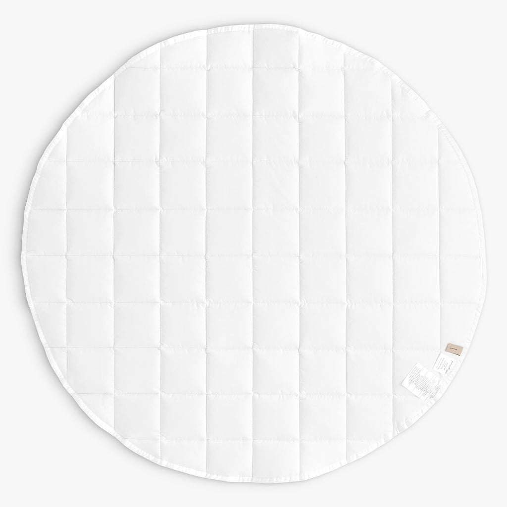 Picnic Gingham Play Mat in Green, Backside Solid White