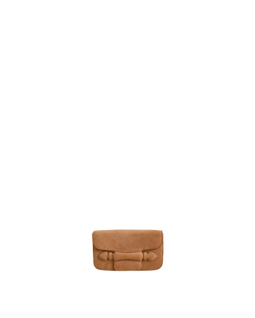 Romy Clutch in Suede Camel