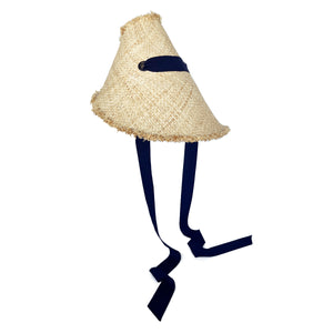 Megaphone Hat in Natural/Navy