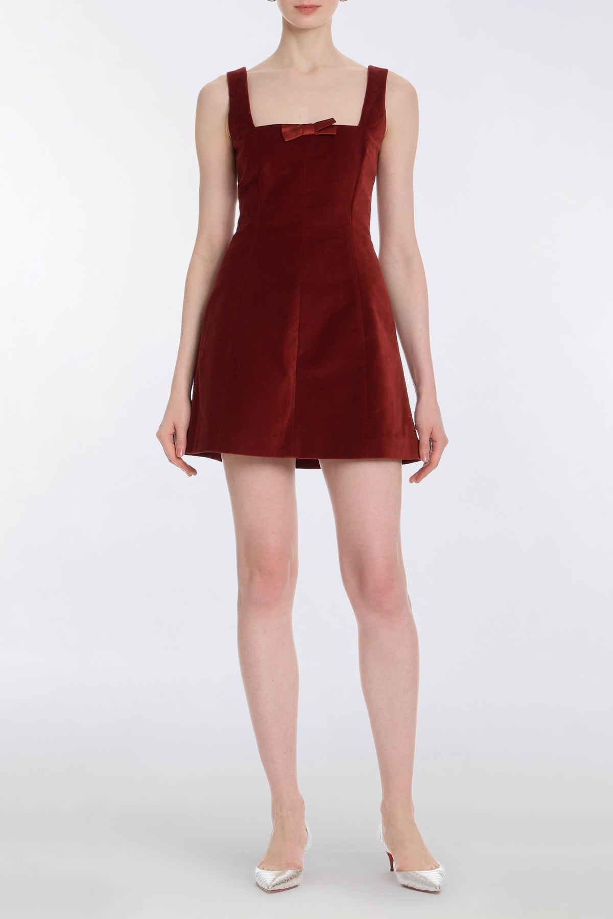 Jeanine Burgundy Velvet Mini Dress