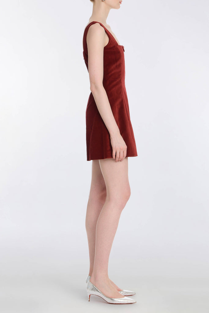 Jeanine Burgundy Velvet Mini Dress