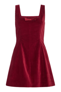 Jeanine Burgundy Velvet Mini Dress