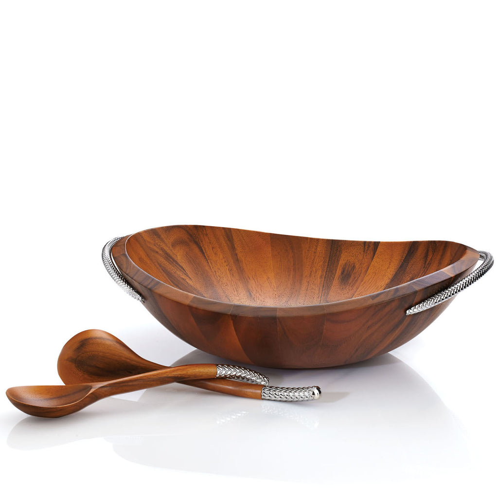 Braid Salad Bowl with Servers