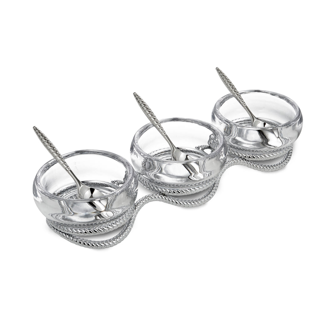 Braid Triple Condiment Set with Spoons