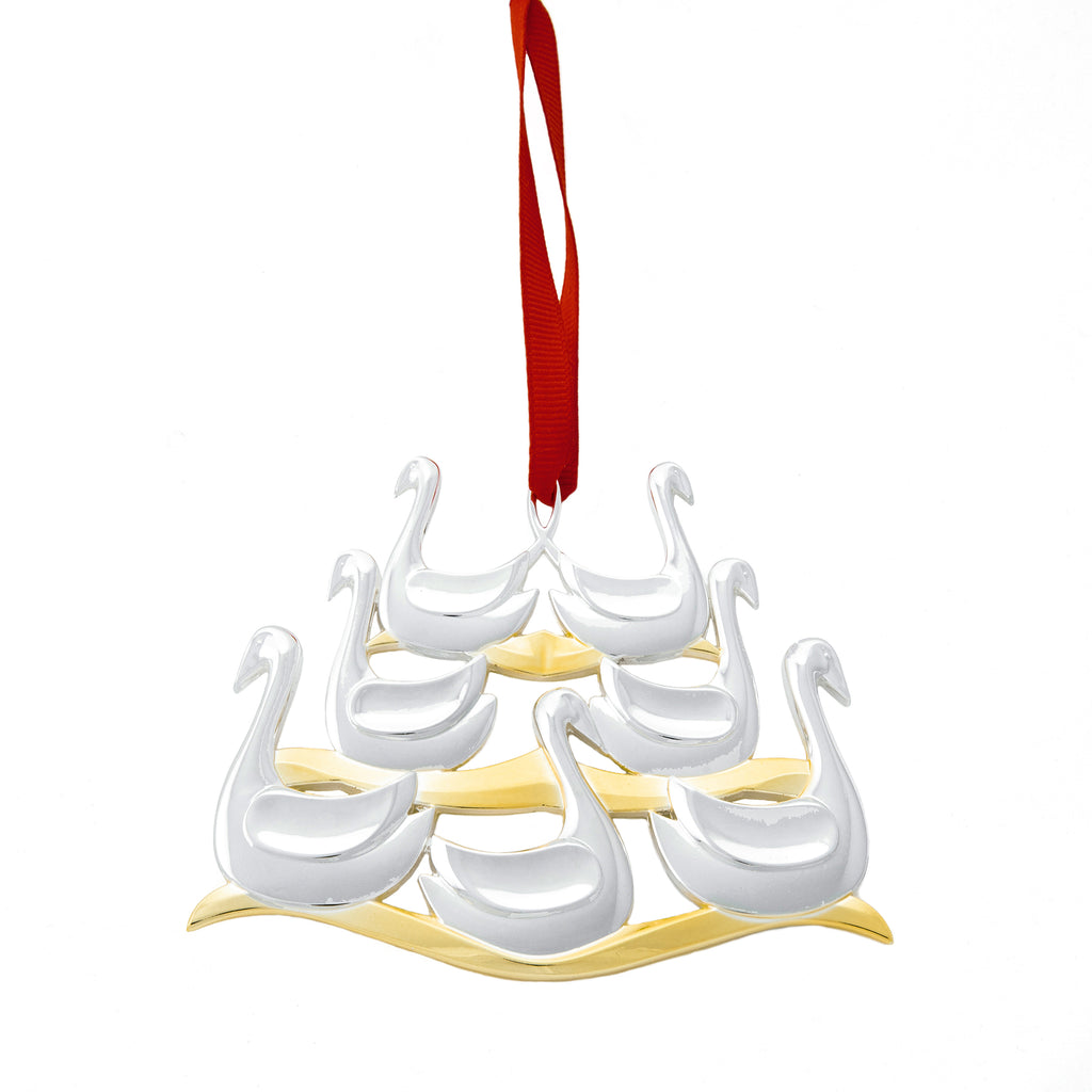 12 Days of Christmas Ornament, Seven Swans a Swimming