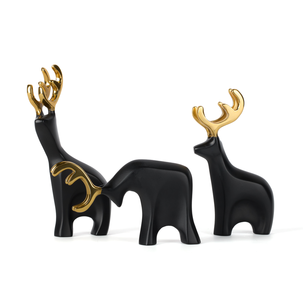 Prancer Reindeer Figurines, Set of 3