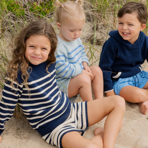 Unisex Breton Stripe Knit Short