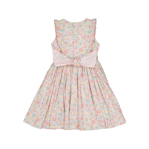 Marguerite Floral Pink Frilled Sleeveless Smocked Dress