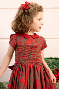 Marguerite Red Tartan Smocked Dress