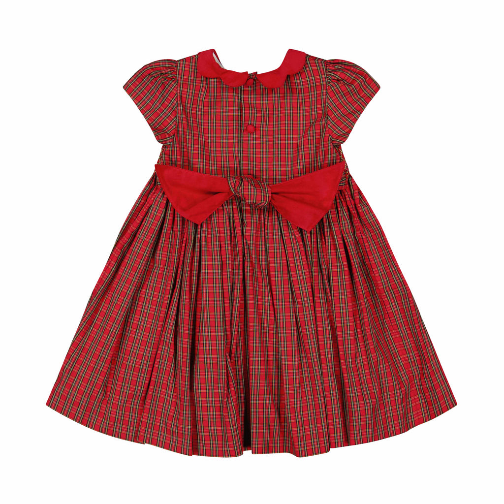 Marguerite Red Tartan Smocked Dress