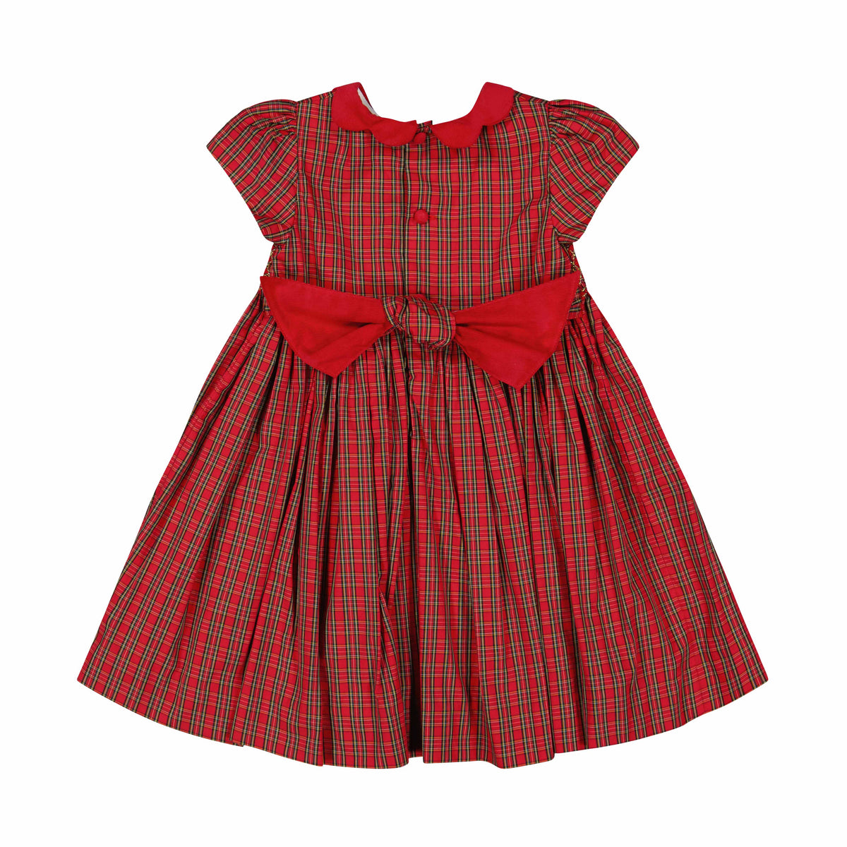 Marguerite Red Tartan Smocked Dress