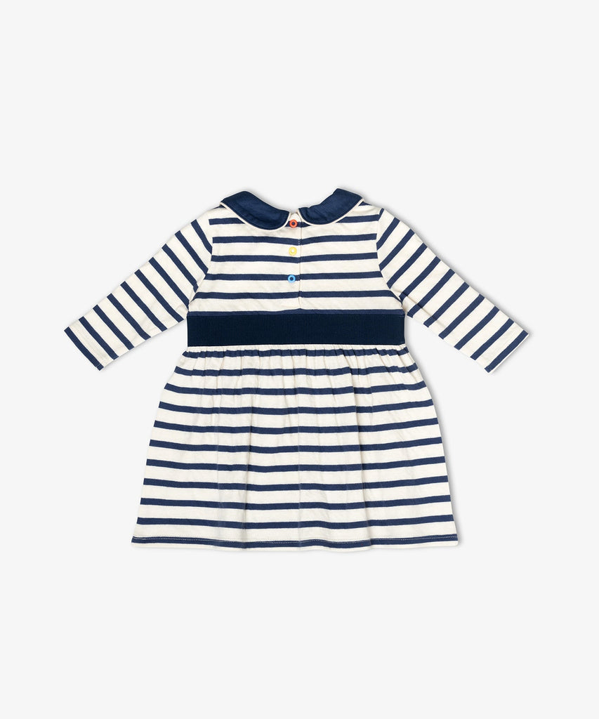 Marie Clare Baby Dress in Navy Stripe
