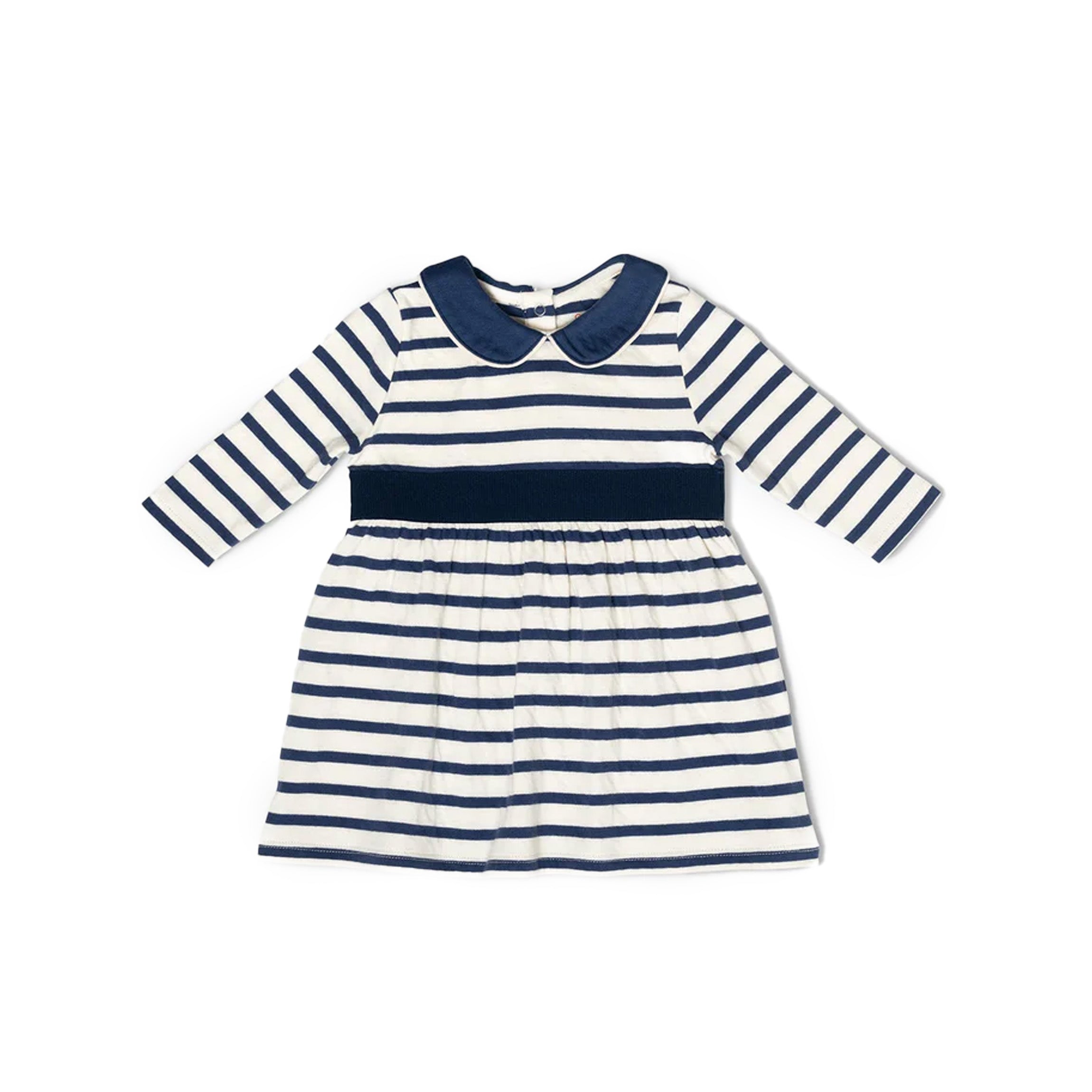 Marie Clare Baby Dress in Navy Stripe