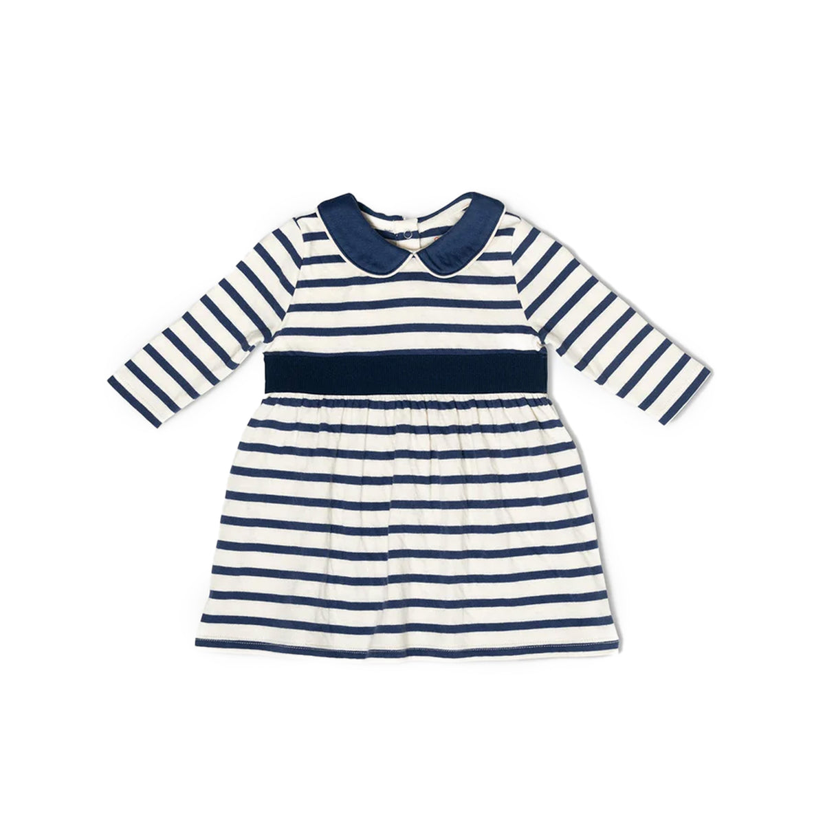 Marie Clare Baby Dress in Navy Stripe