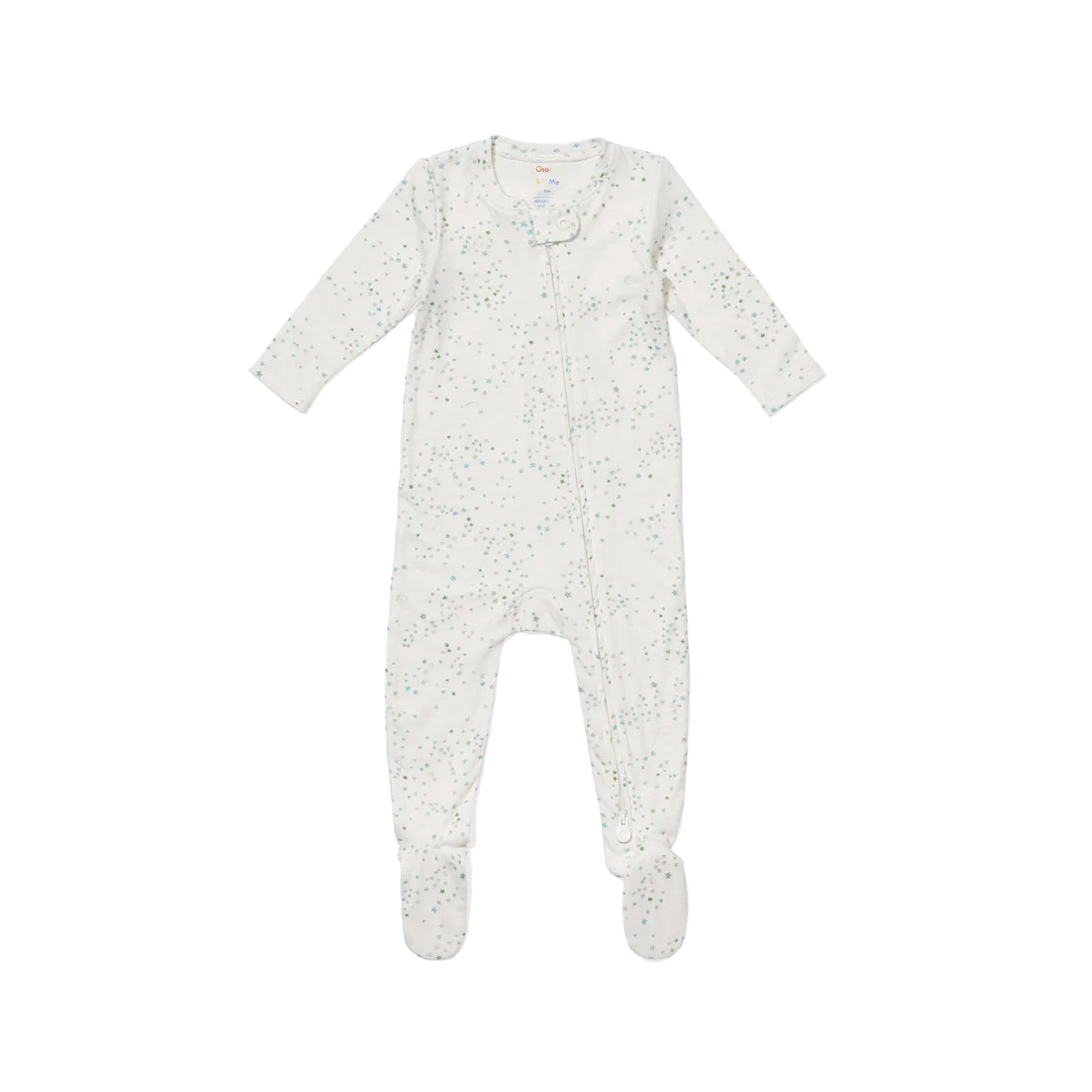 Marley Zip Footie in Seafoam Star