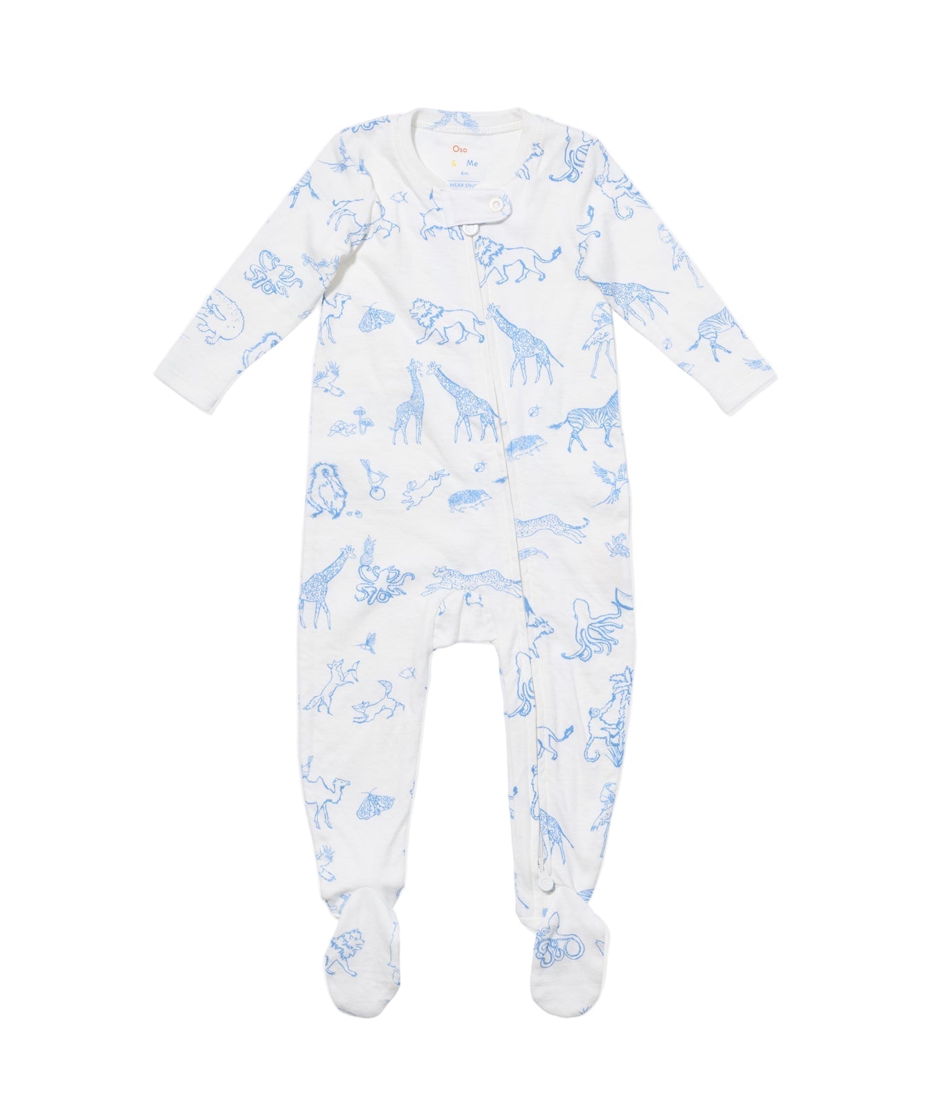 Marley Zip Pajama in Blue Animal Parade