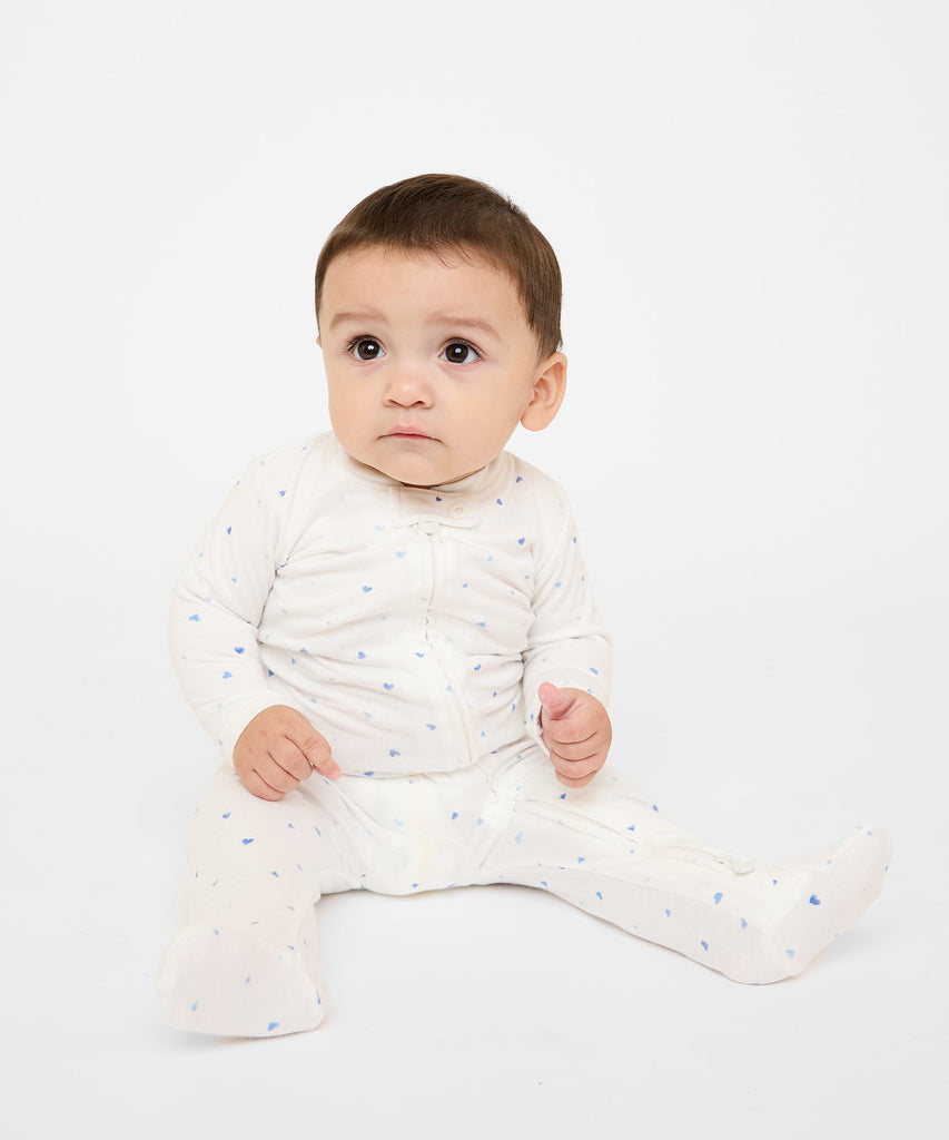 Marley Zip Pajama in Blue Hearts