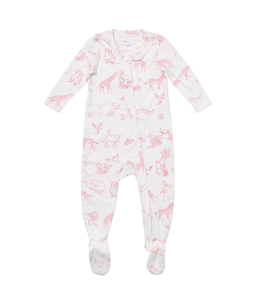 Marley Zip Pajama in Rose Animal Parade